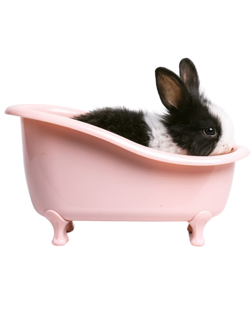 bañar un conejo de forma segura